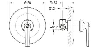 Встраиваемый однорычажный смеситель для душа, хром Cezares LIBERTY-F-DIM-01